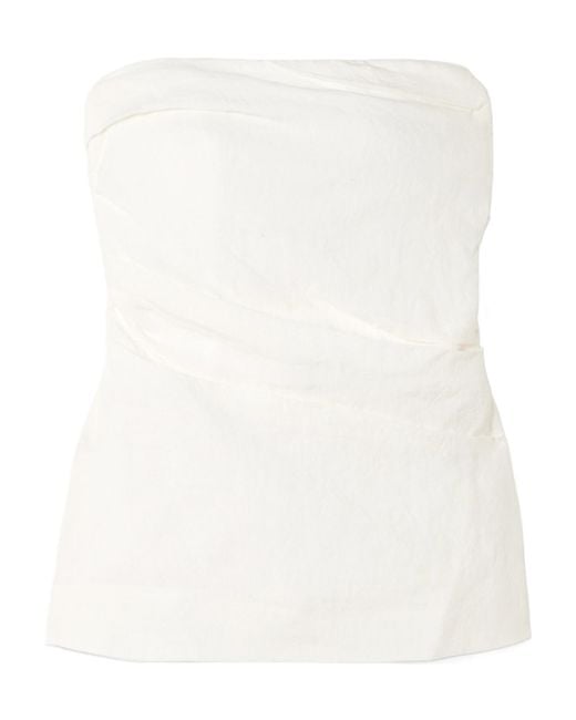TOVE White Izel Linen Bandeau Top
