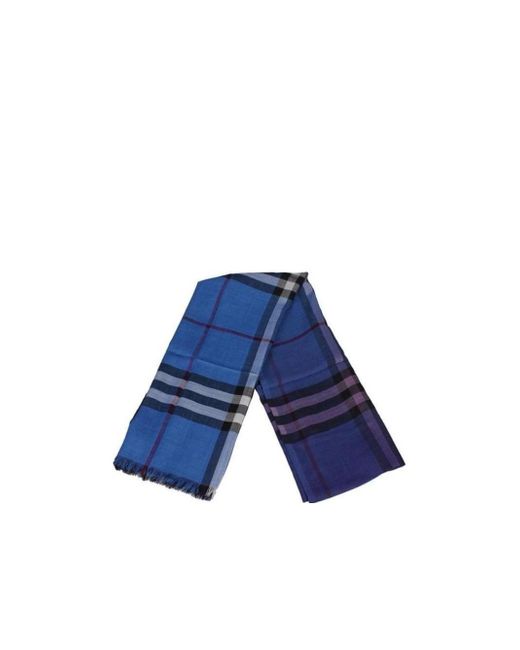 Burberry Blue Checkered Scarf for men