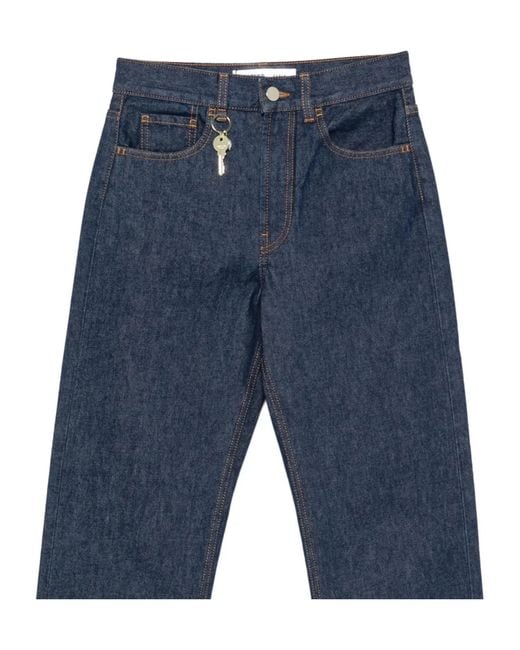 Carven Blue Key-Charm Straight-Leg Jeans
