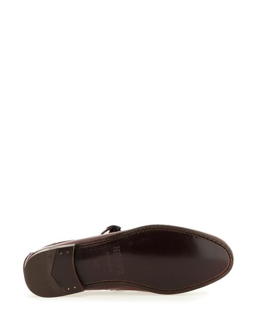 Hereu Brown Mary Jane Bow-Detail Loafers