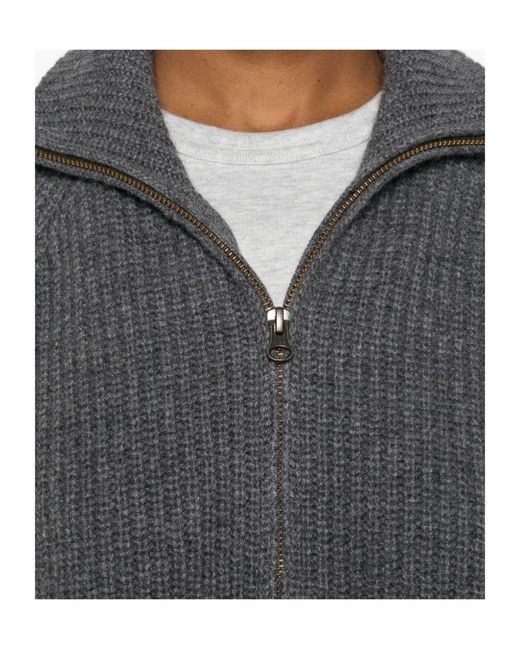 Lisa Yang Gray Zip-Up Cardigan