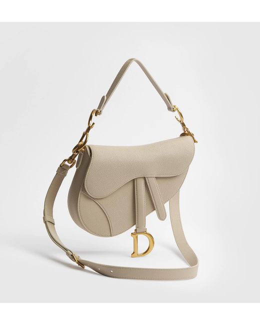 Dior White Small Saddle Bag With Strap