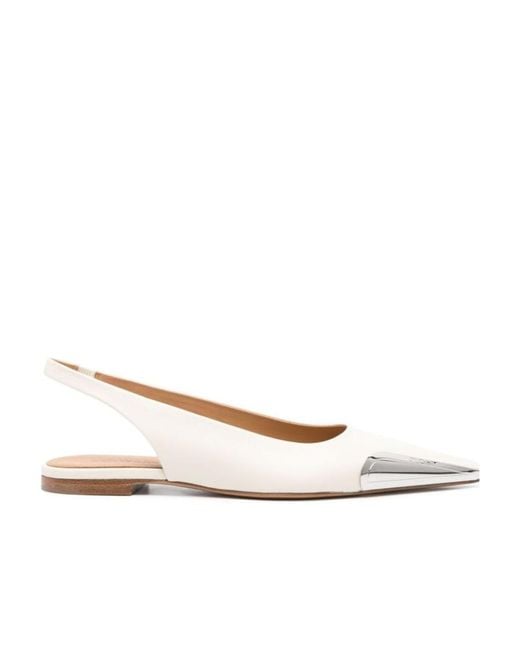 Off-White c/o Virgil Abloh Natural Allenframe Leather Ballerina Shoes