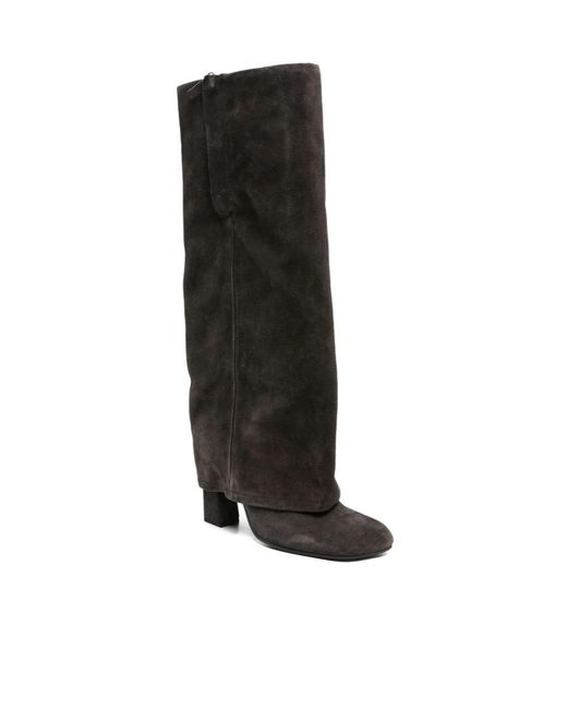 Ash Black Square-Toed Boots