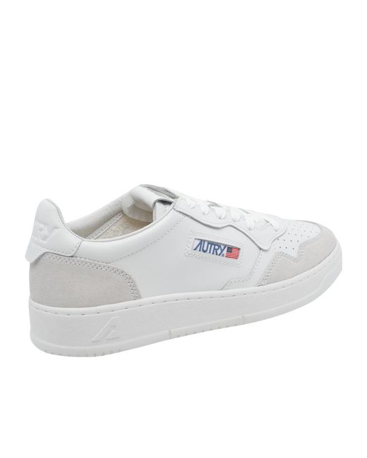 Autry White Medalist Low-Top Sneakers for men