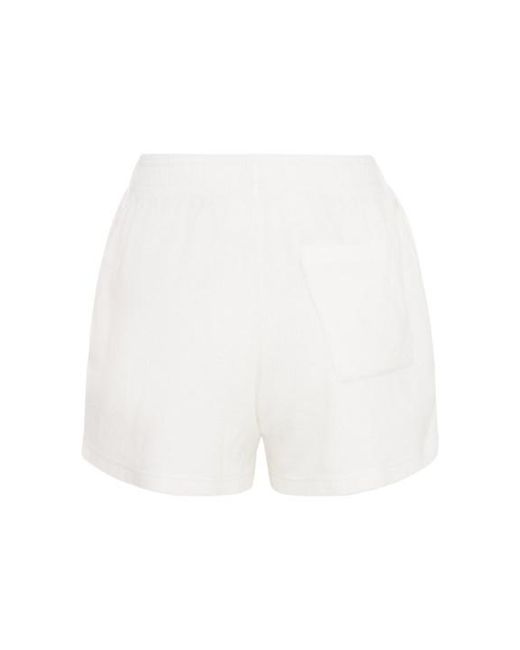 Sporty & Rich White Vendome Cotton Terry Shorts