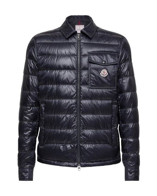 Moncler Blue Mourillon Down Shirt Jacket for men