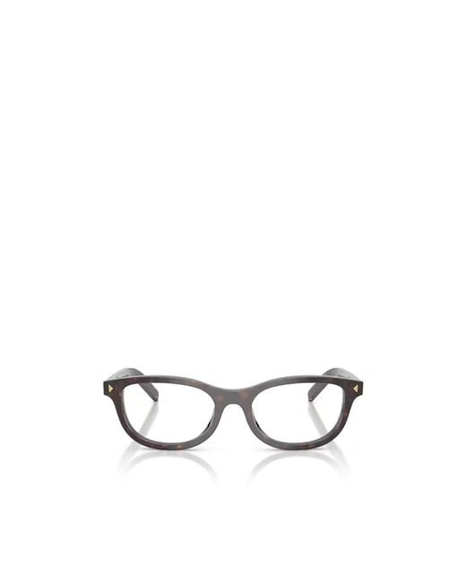 Prada White Eyewear Oval Frame Glasses