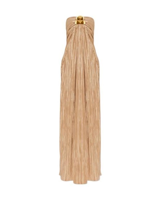 Cult Gaia Natural Sequoia Pleated Maxi Dress