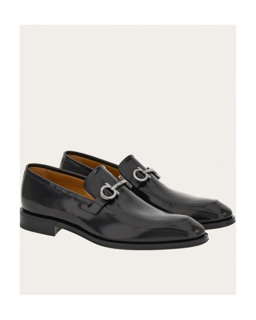 Ferragamo Black Ferragamo Gancini Slip-On Loafers for men