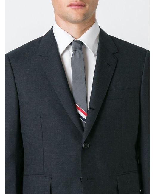 Thom Browne White Rwb Stripe Tie for men