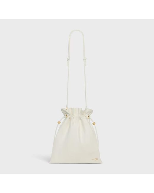 Céline White Small Crystal Pouch