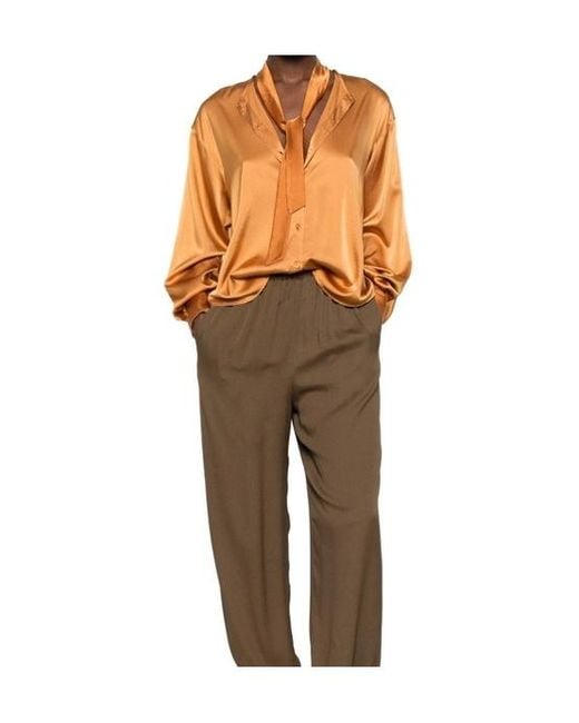 Forte_forte Orange Pussy-Bow Button-Down Shirt