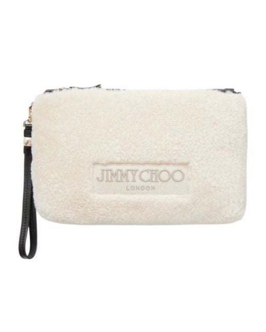 Jimmy Choo Natural Leather Trimmed Clutch
