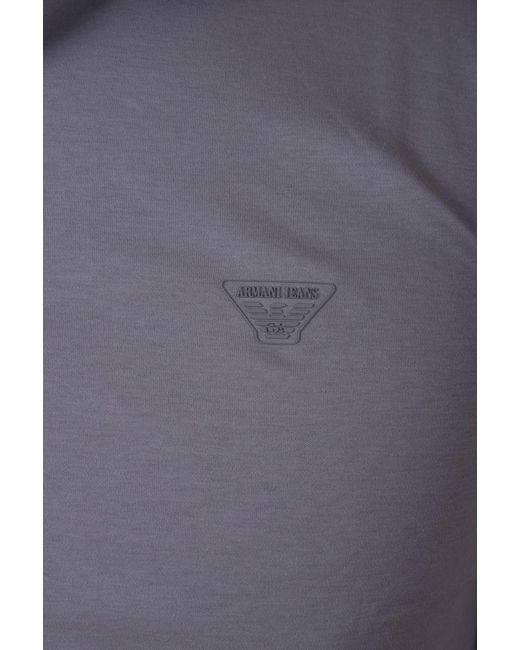 Armani Jeans Purple Logo Slim Polo Shirt for men