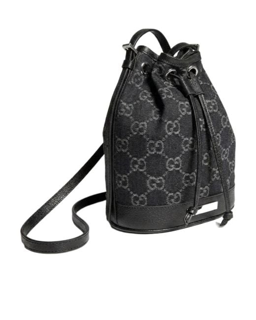 Gucci Black Mini Bucket Bag With Plaque