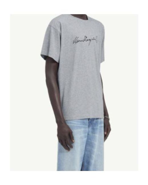 MM6 by Maison Margiela Gray Logo Print T-Shirt for men