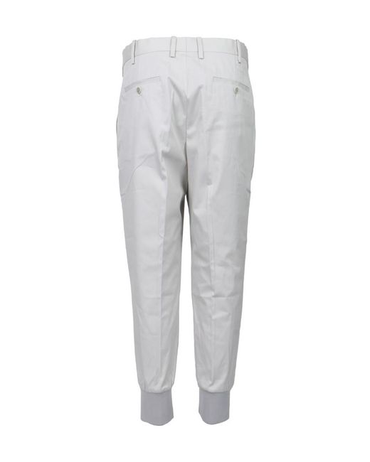 Neil Barrett Gray Rib Mouth Slim Casual Pants for men