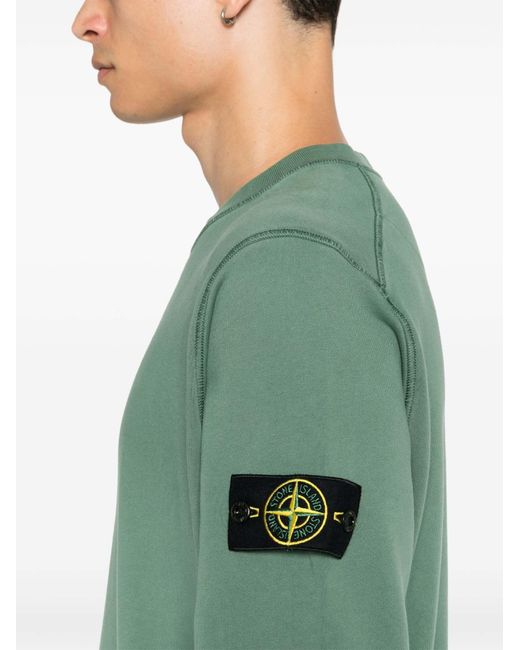 Stone Island Green Compass-Badge Sweatshirt for men