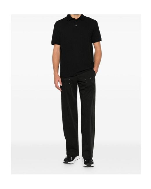 Emporio Armani Black Logo-Jacquard Polo Shirt for men