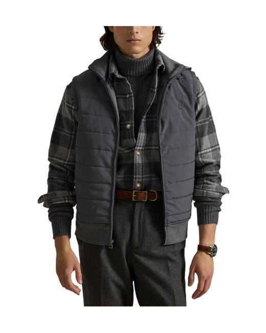Polo Ralph Lauren Gray Solid Hybrid Gilet for men