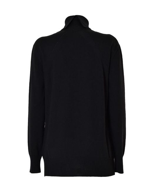 Jil Sander Black High-Neck Rib-Knit Jumper