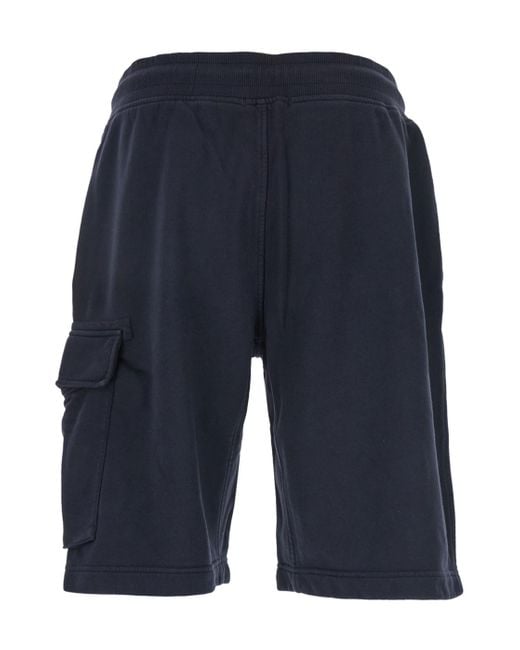 C P Company Blue Lens Motif Cargo Shorts for men