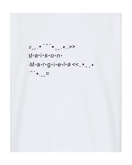 Maison Margiela White Logo Printed Crewneck Sweatshirt