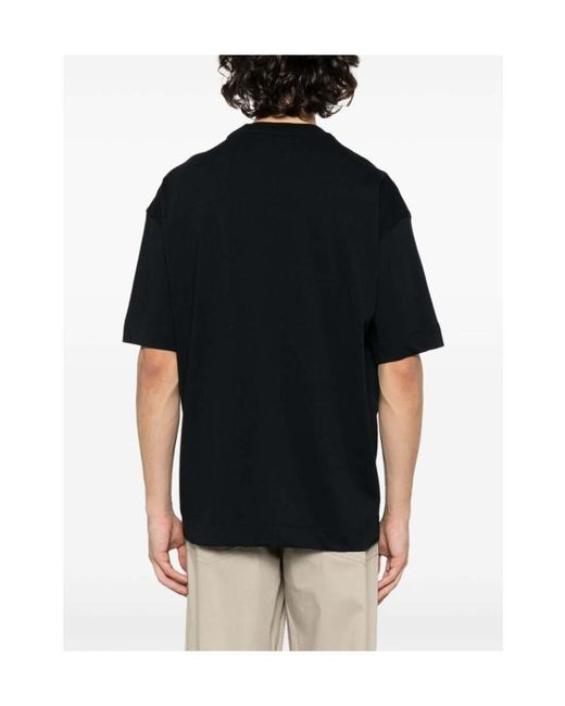 Emporio Armani Black Crew-Neck Cotton T-Shirt for men