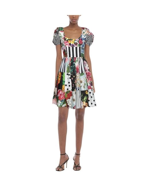 Dolce & Gabbana White Printed Dress