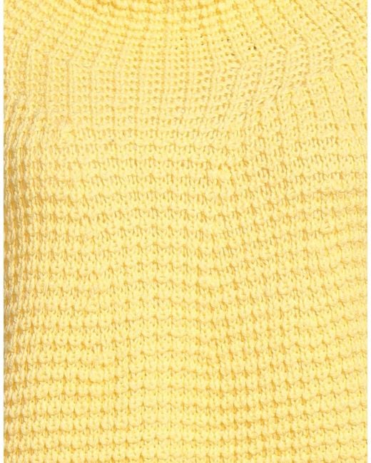 Weekend by Maxmara Yellow Solid Wool Knit Sweater