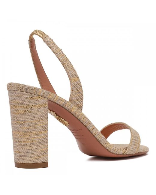Aquazzura Metallic Open Toe High Heel Sandals