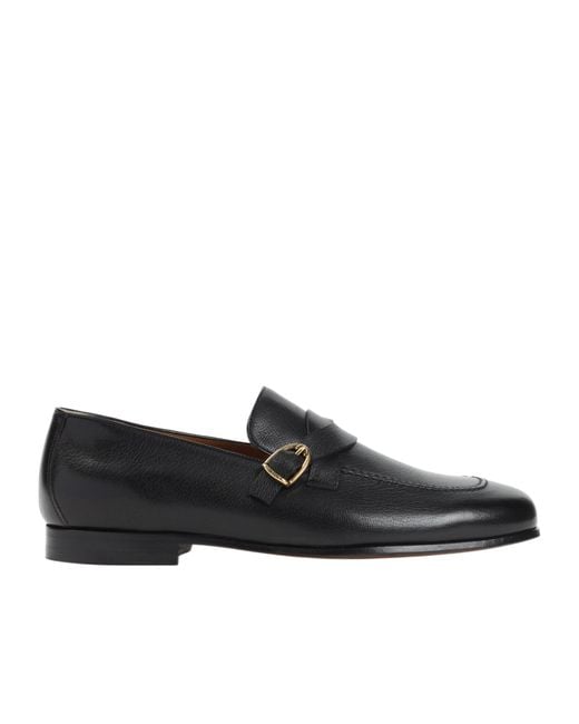 Tom Ford Black Buckle-Detail Leather Loafers for men