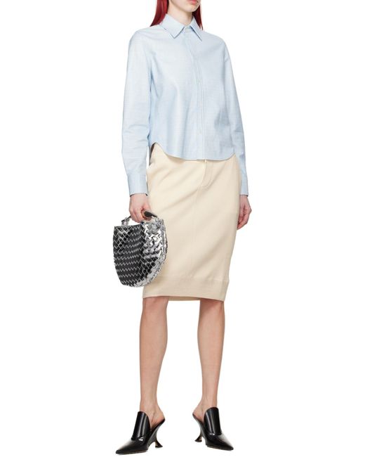Bottega Veneta Gray Woven Detail Small Handbag