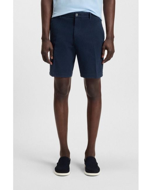 Boss Blue Logo-Patch Bermuda Shorts for men