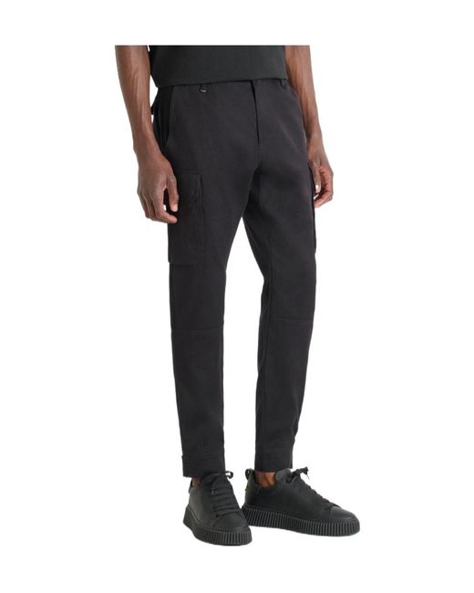 Antony Morato Black Regular Fit 'Elton' Cargo Style Trousers for men