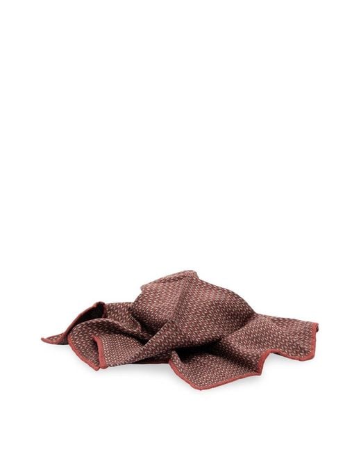 Brunello Cucinelli Red Geometric Pattern Pocket Square for men
