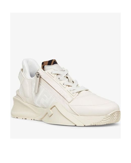 Fendi White Flow Low-Top Sneakers