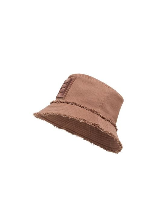 Fendi Brown Logo Patch Bucket Hat