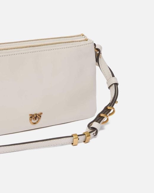 Pinko Natural Double Mini Chain Shoulder Bag