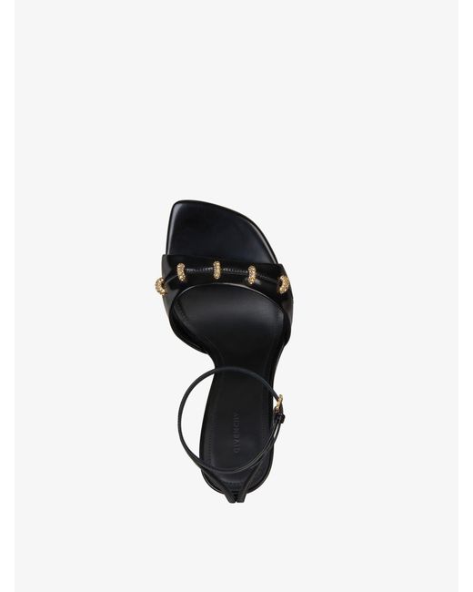Givenchy Black Embellished Stitch Sandals