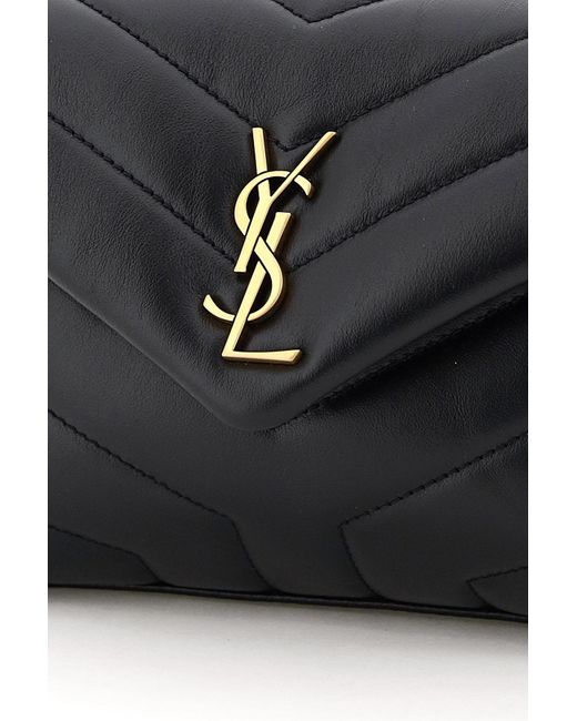 Saint Laurent Black Loulou Toy Logo Plaque Shoulder Bag