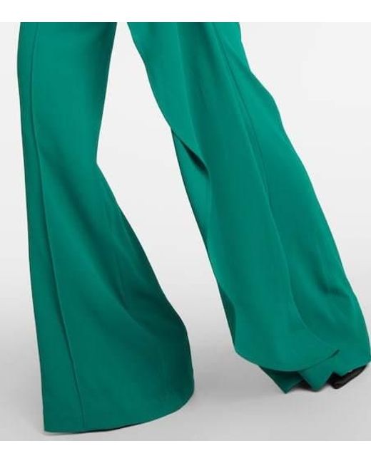 Elie Saab Green Draped Wide-Leg Jumpsuit