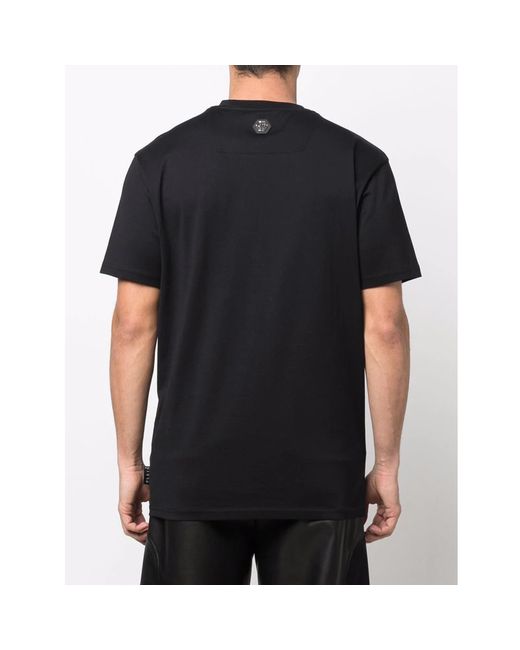 Philipp Plein Black Hexagon-Logo T-Shirt for men