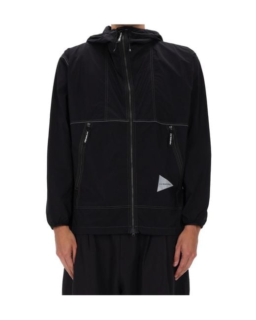 And Wander Black Pertex Windproof Casual Jacket for men