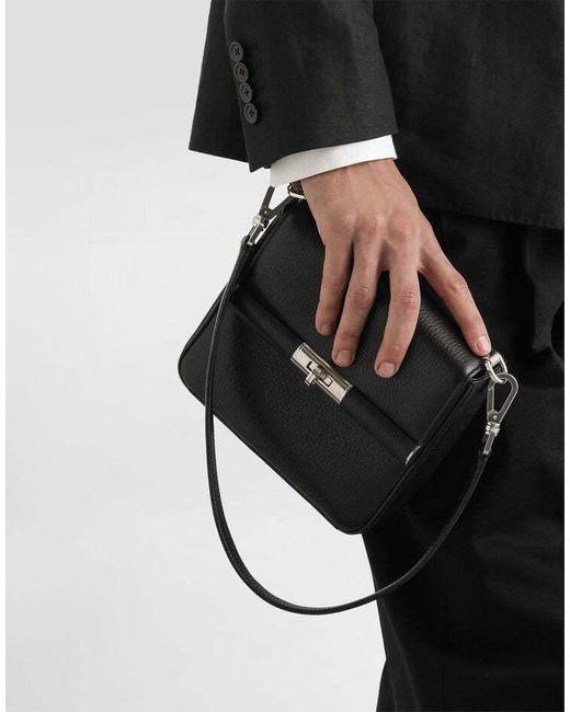 Dolce & Gabbana Black Foldover Top Shoulder Bag for men
