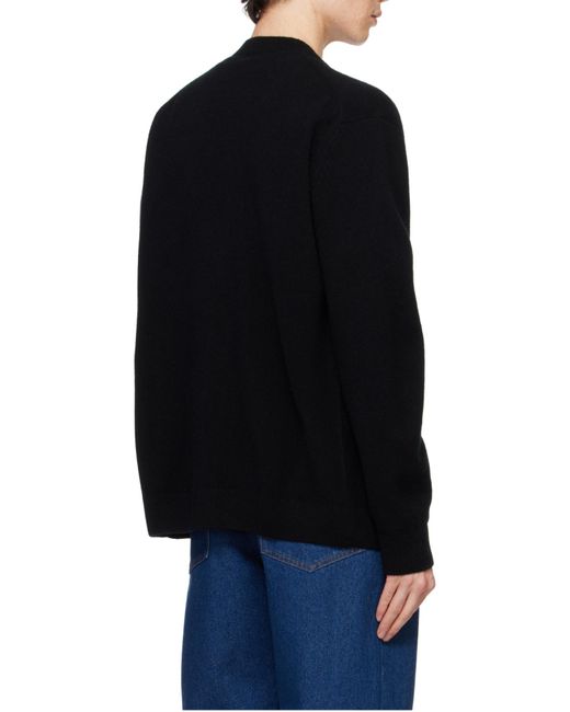 Maison Kitsuné Black Maison Kitsuné Bold Fox Head-Patch Button-Up Cardigan for men