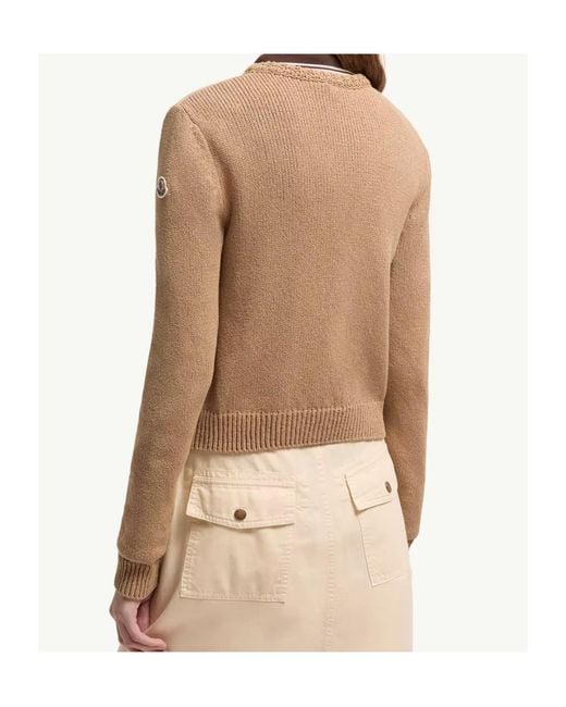 Moncler Natural Geometric-Quilted Padded Zip-Up Cardigan