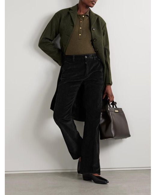 Bally Black Flared Casual Pants With Belt Loops