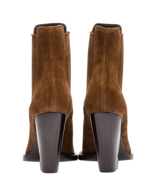 Saint Laurent Brown Theo Chelsea Boots